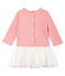 Langärmeliges Babykleid aus Materialmix für Mädchen rosa CHARME/weiss MULTICO