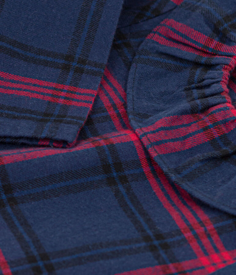 Lang&auml;rmelige Baby-Bluse aus Flanell blau/vielfarbig