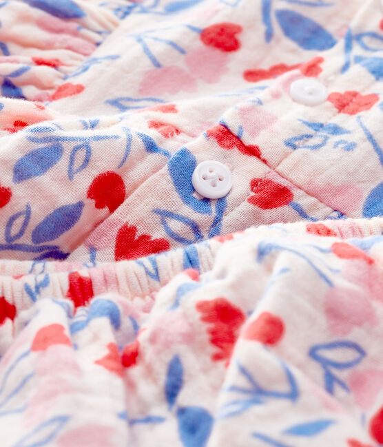 Ärmelloses Baby-Kleid mit Bloomers für Mädchen rosa FLEUR/weiss MULTICO