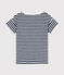 Gestreiftes Kinder-T-Shirt aus Frottee für Jungen blau MEDIEVAL/weiss MARSHMALLOW