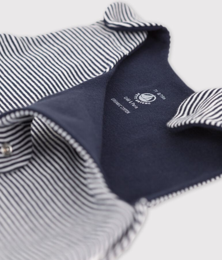 Leichter Babyschlafsack aus Baumwolle blau/weiss