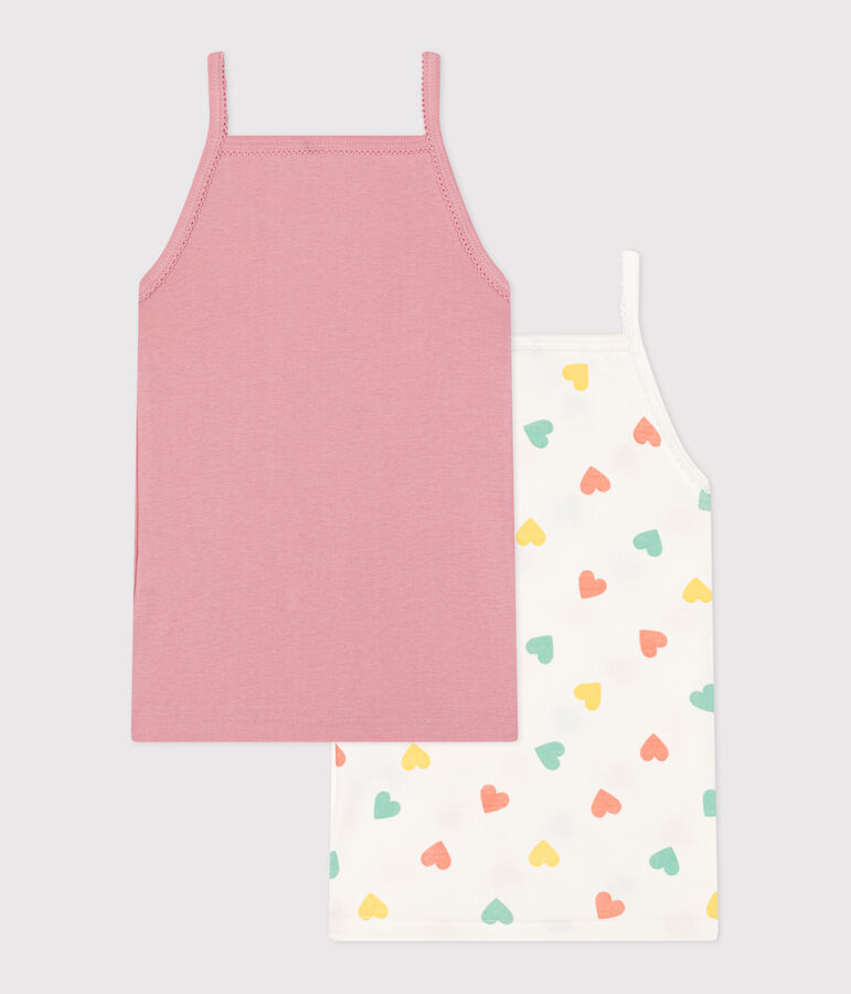 2er-Pack Kinder-Tanktops aus Baumwolle mit Herzen vielfarbig