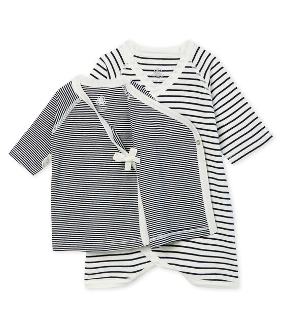 Set mit Kimono Body und Babyjäckchen aus Rippstrick variante 1
