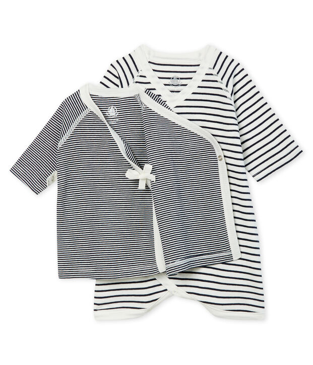 Set mit Kimono Body und Babyj&auml;ckchen aus Rippstrick vielfarbig