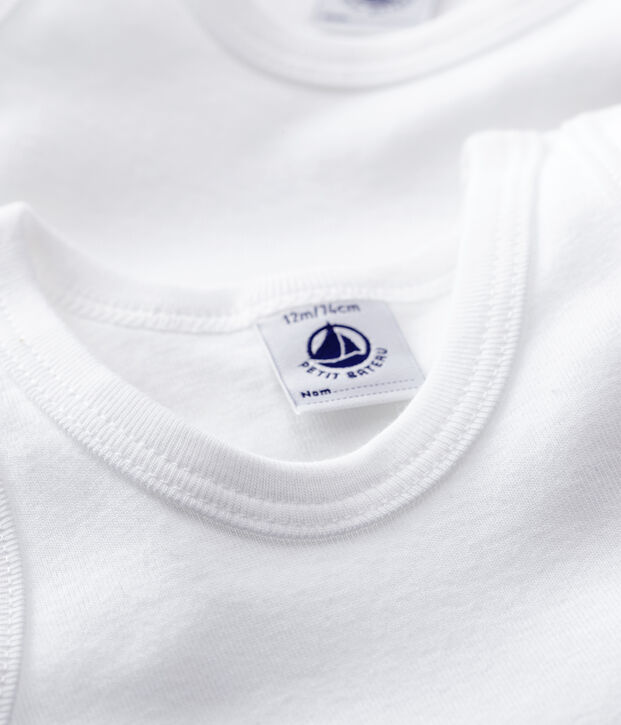2er-Set &auml;rmellose wei&szlig;e Baby-Bodys vielfarbig