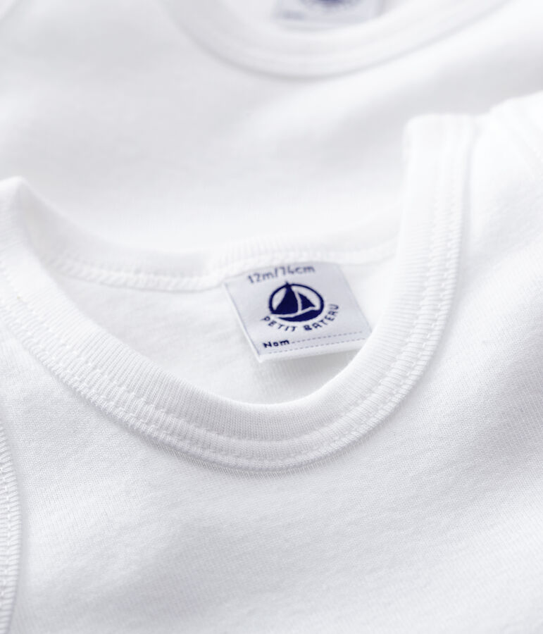 2er-Set &auml;rmellose wei&szlig;e Baby-Bodys vielfarbig