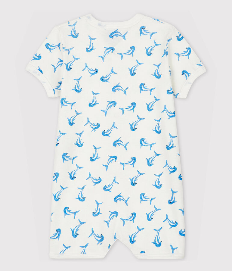 Baby-Einteiler aus Baumwolle mit Delfin-Motiv weiss/vielfarbig