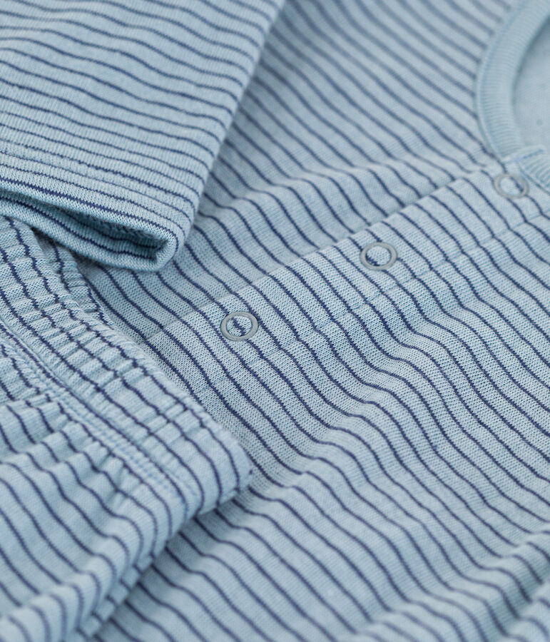 Baby-Set aus gestreiftem Doppeljersey blau/blau/blau