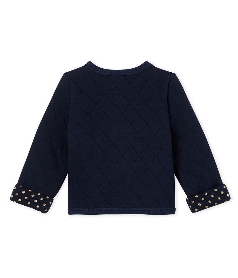 Baby-Cardigan aus gestepptem Doppeljersey f&uuml;r M&auml;dchen blau