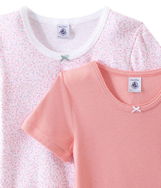 M&auml;dchen-Kurzarmshirts im 2er-Set weiss