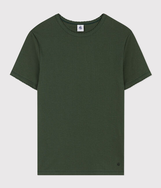 Damen-T-Shirt L’ICONIQUE aus Baumwolle mit Mäusezähnchen grün AVORIAZ