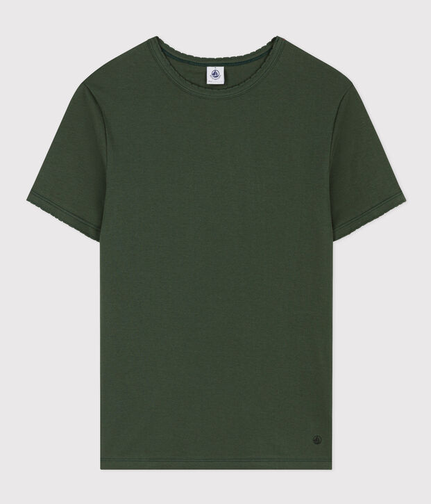 Damen-T-Shirt L&rsquo;ICONIQUE aus Baumwolle mit M&auml;usez&auml;hnchen gr&uuml;n