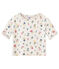 Bedrucktes Mädchen-T-Shirt aus gedoppelten Jersey weiss MARSHMALLOW/weiss MULTICO