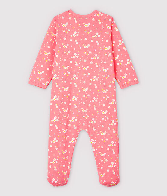 Baby-Strampler aus Baumwolle mit Kirschblüten-Motiv für Mädchen rosa GRETEL/weiss MULTICO