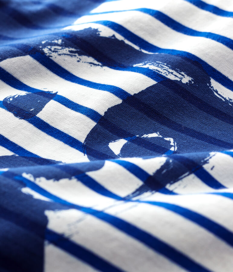 Stilvoll-verspieltes Baby-Marineshirt aus Jersey f&uuml;r Jungen weiss/blau