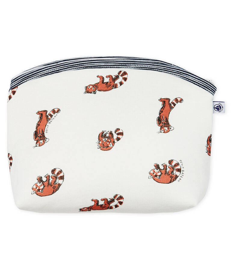 T&auml;schchen aus Rippstrick weiss/rot/vielfarbig