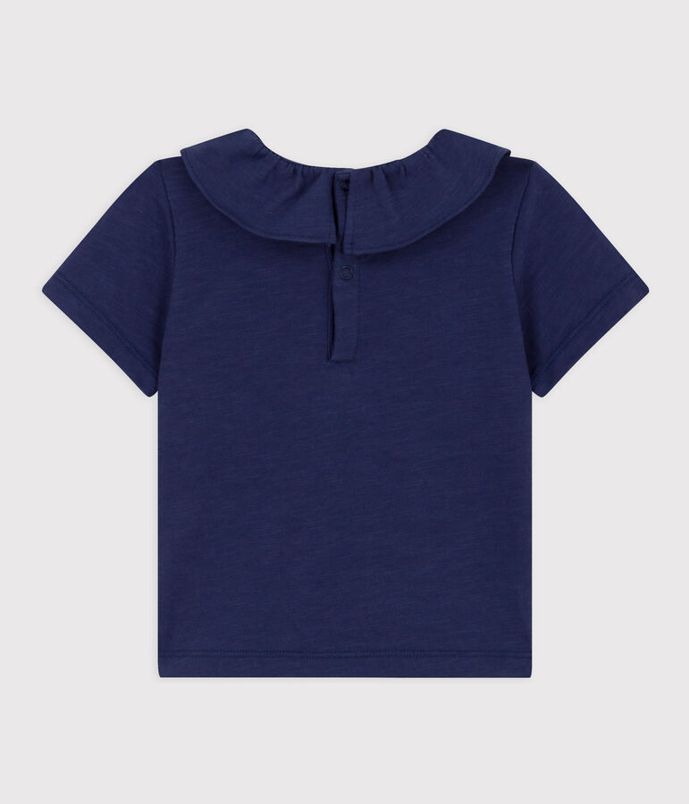 Kurz&auml;rmelige Babybluse aus geflammtem Jersey blau