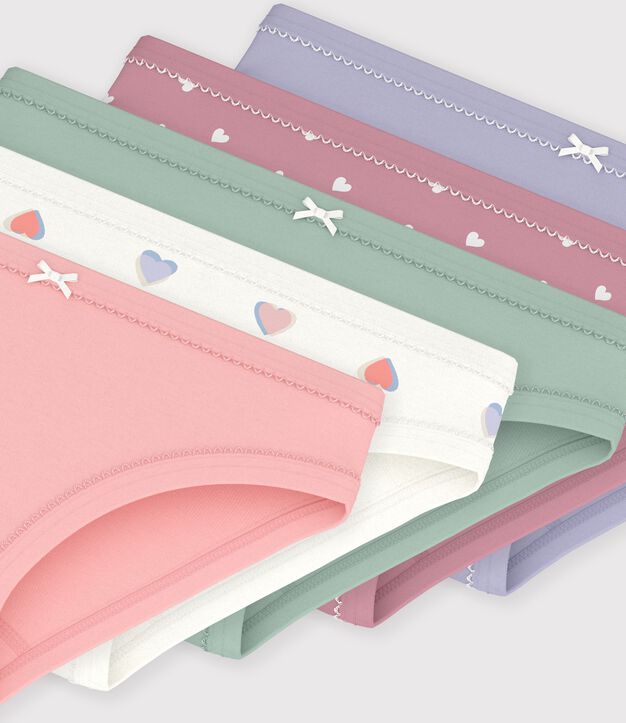 Set Kinder-Slips aus Baumwolle mit Herzmotiv vielfarbig