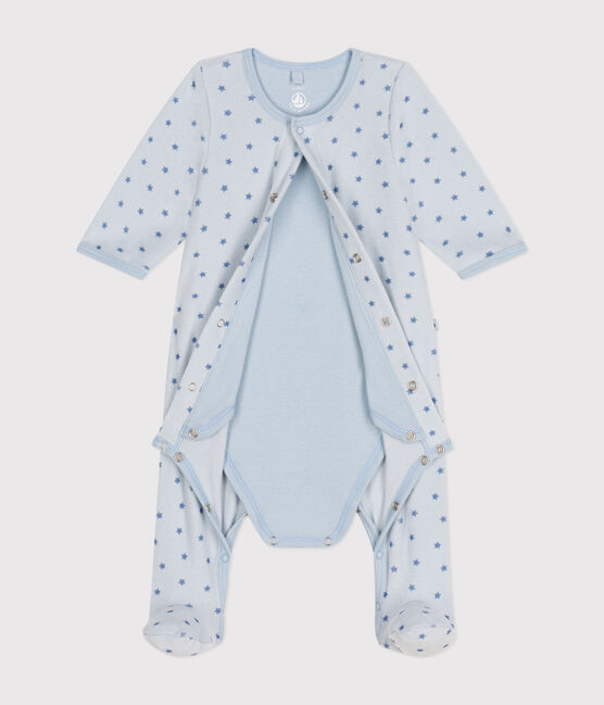 Bodyjama aus Nicki mit kleinen Sternchen für Babys blau GOMME/ BEACH