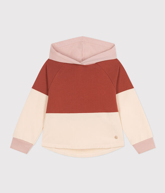 Kinder-Sweatshirt mit Kapuze aus Molton für Mädchen braun FAMEUX/ MULTICO