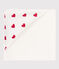 Baby-Badetuch aus Baumwolle mit Herzmotiv weiss MARSHMALLOW/rot TERKUIT