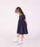 Kurzärmeliges Kinder-Kleid aus einfarbiger Baumwolle  blau SMOKING