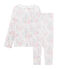 Pyjama aus Doppeljersey für kleine Mädchen weiss MARSHMALLOW/weiss MULTICO