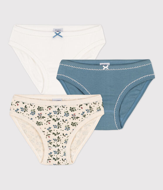 3er-Set Slips aus Baumwolle mit Blumenmotiv für Mädchen variante 2