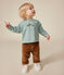 Langärmeliges Baby T-Shirt aus feinem Jersey grün PAUL