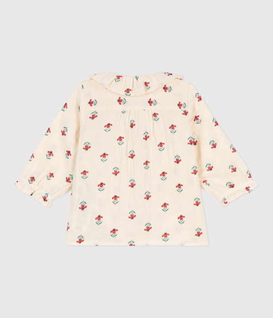 Langärmelige Babybluse aus Musselin-Stoff weiss AVALANCHE/ MULTICO