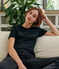 T-Shirt aus Sea-Island-Baumwolle für Damen schwarz NOIR