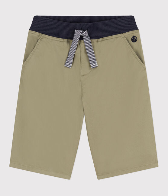 Bermudas aus Baumwoll-Serge für Jungen grün MARECAGE