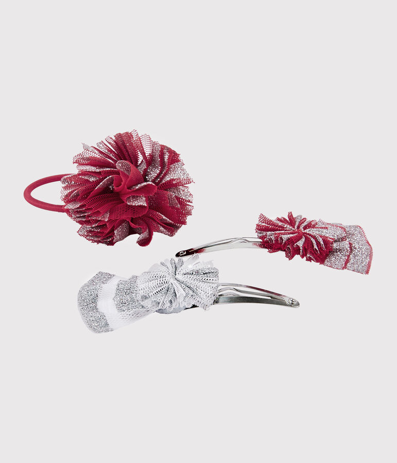 Set mit Haarspange und Haargummi f&uuml;r M&auml;dchen vielfarbig