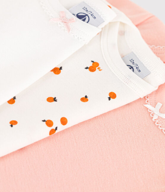 3er-Set kurzärmelige Bodys aus Baumwolle mit Orangenmotiv variante 1