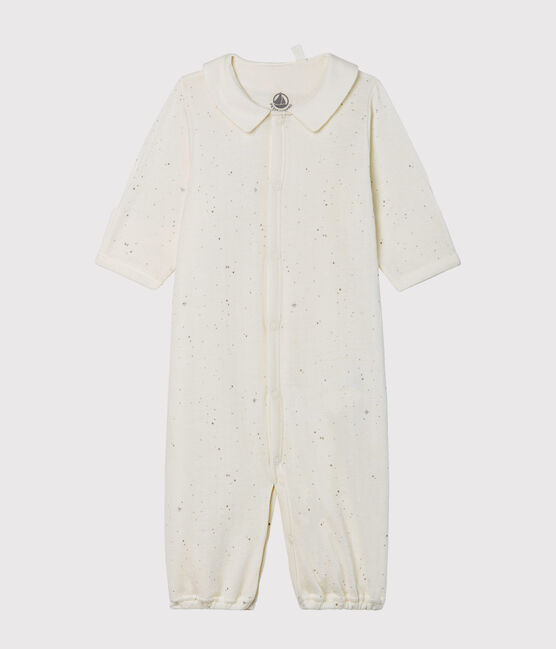 Kombi-Overall aus Doppeljersey für Babys weiss MARSHMALLOW/weiss MULTICO