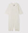 Kombi-Overall aus Doppeljersey für Babys weiss MARSHMALLOW/weiss MULTICO