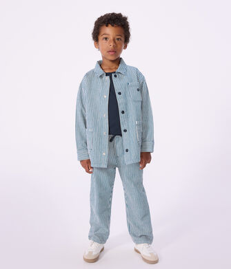 Kinder-Jacke aus Baumwolle mit Streifen