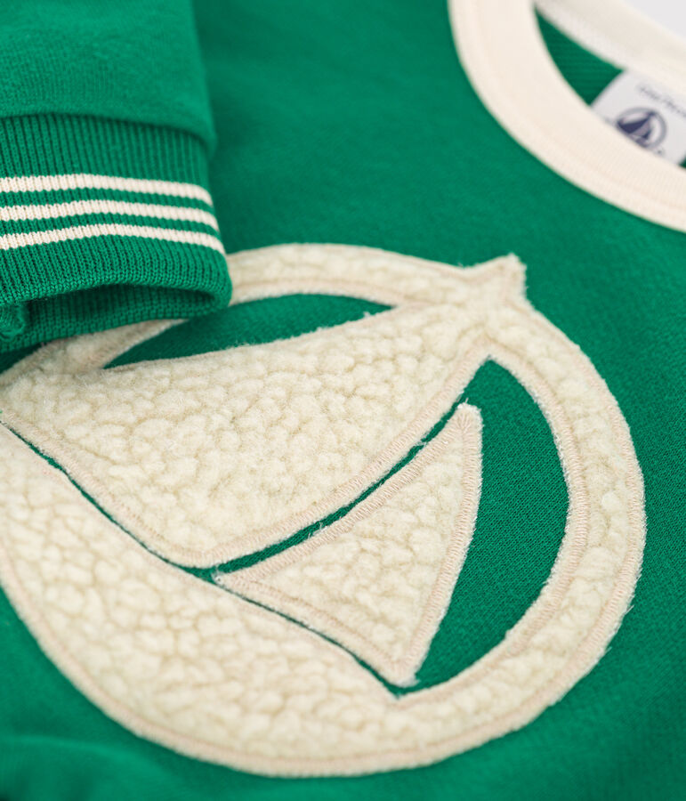 Baby-Sweatshirt aus Molton gr&uuml;n JARDIN