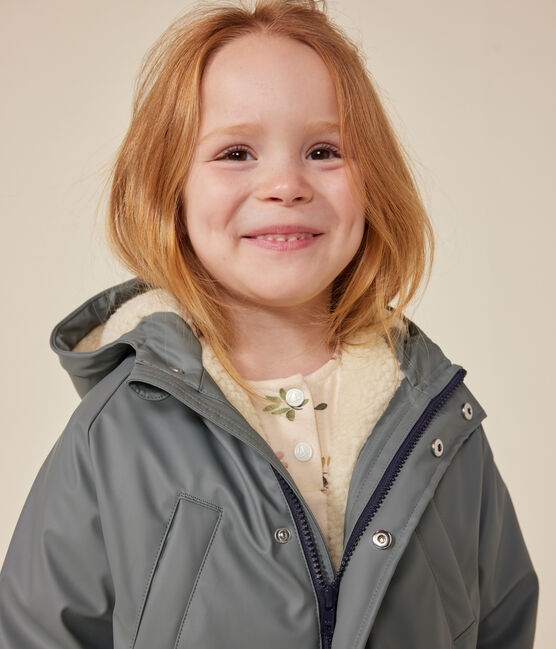 Warme Kinder-Regenjacke aus Sherpa für Mädchen und Jungen grün THUYA