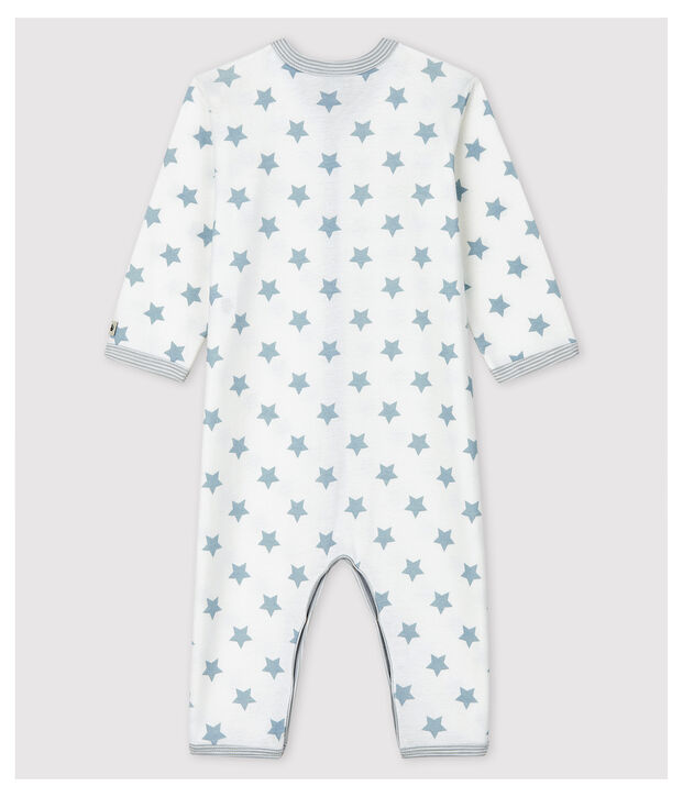 Fu&szlig;loser Baby-Strampler aus Baumwolle mit Sternen-Motiv in Grau weiss/grau