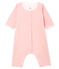 Bodyjama ohne Füße aus Rippstrick für Mädchen rosa CHARME/weiss MARSHMALLOW