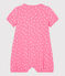 Baby-Kurzoverall aus Baumwolle mit Punktmuster rosa PETAL/weiss ECUME