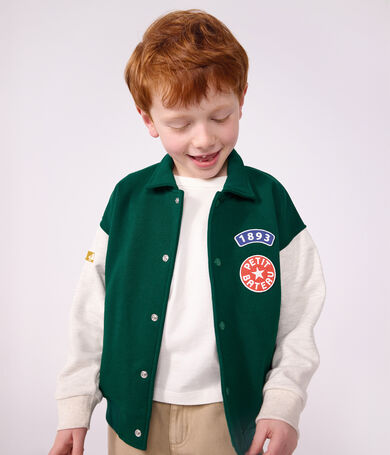 Kinder College-Jacke aus Baumwolle im Colorblock
