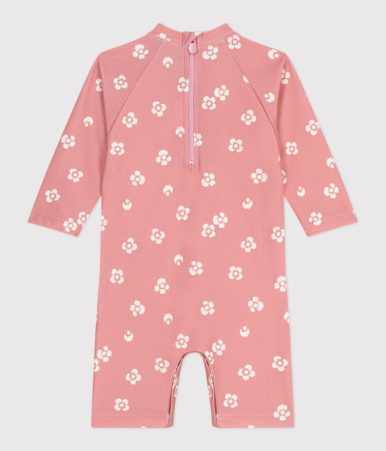 Baby-Badeoverall mit UV-Schutz, Blumenmuster rosa CHARME/weiss MARSHMALLOW