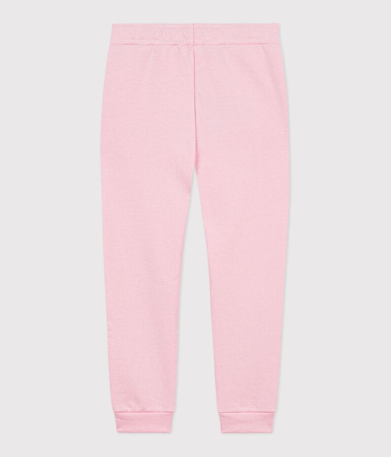 Kinder-Jogginghose aus einfarbiger Baumwolle rosa