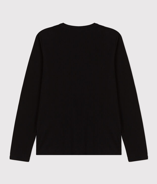 Lang&auml;rmeliges Damen-T-Shirt Le Droit mit V-Ausschnitt aus feinem Jersey schwarz