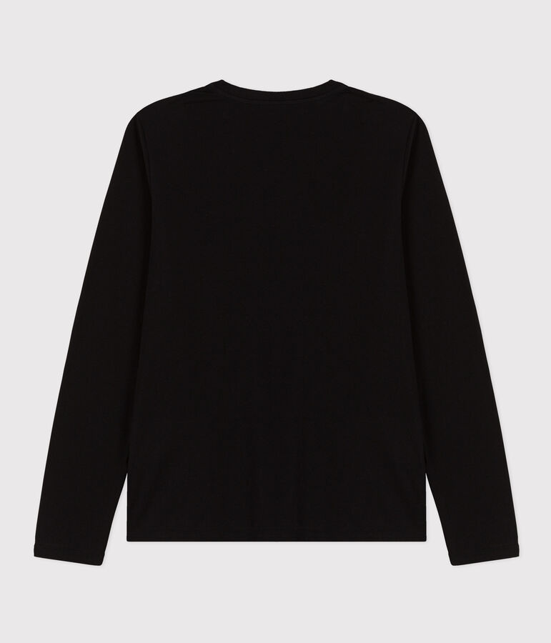 Lang&auml;rmeliges Damen-T-Shirt Le Droit mit V-Ausschnitt aus feinem Jersey schwarz