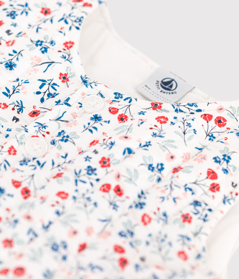 Baby-Weste aus Popeline mit Blumenmuster weiss/vielfarbig