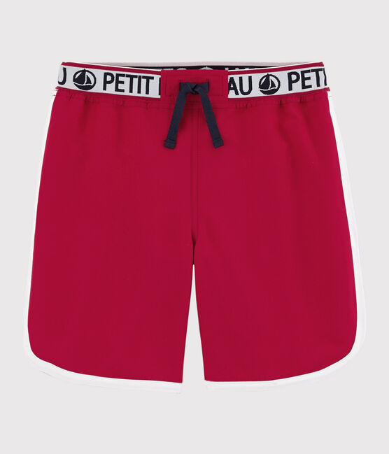 Kinder-Badeshorts aus recyceltem Material für Jungen rot TERKUIT