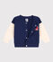 Baby College-Jacke aus Molton blau CHALOUPE/weiss AVALANCHE